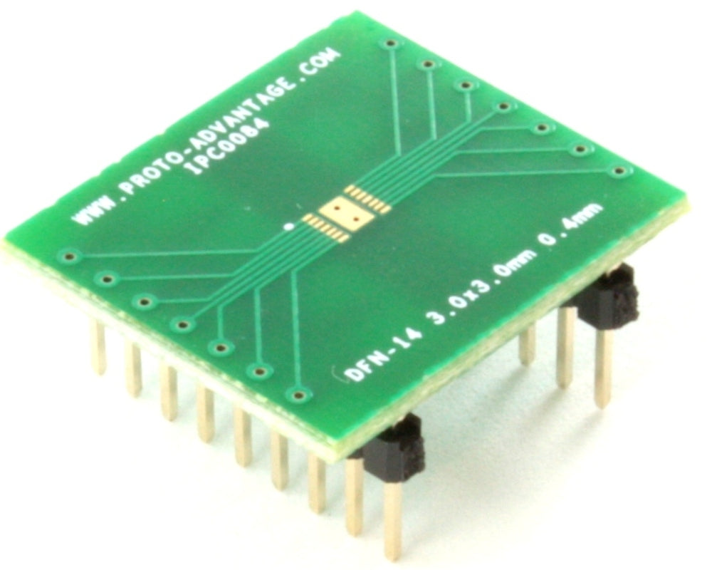 DFN-14 to DIP-18 SMT Adapter (0.4 mm pitch, 3.0 x 3.0 mm body)