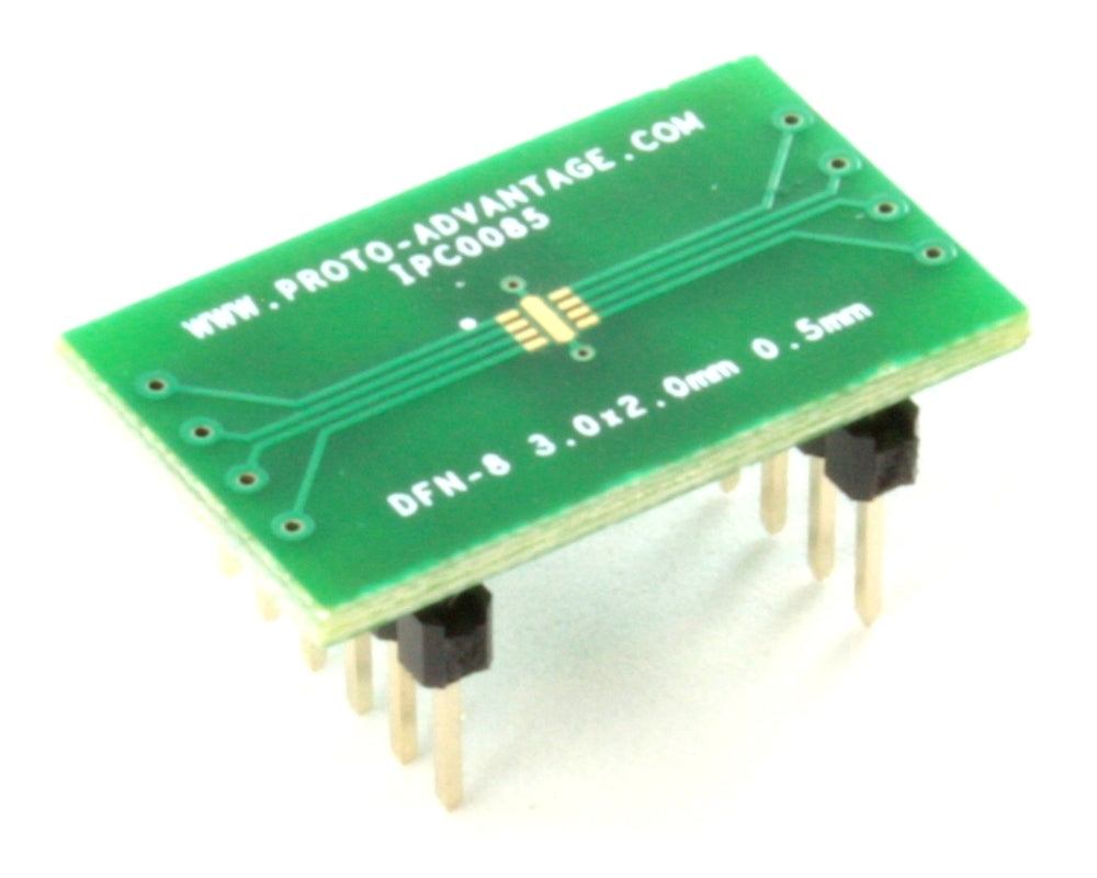 DFN-8 to DIP-12 SMT Adapter (0.5 mm pitch, 3.0 x 2.0 mm body)