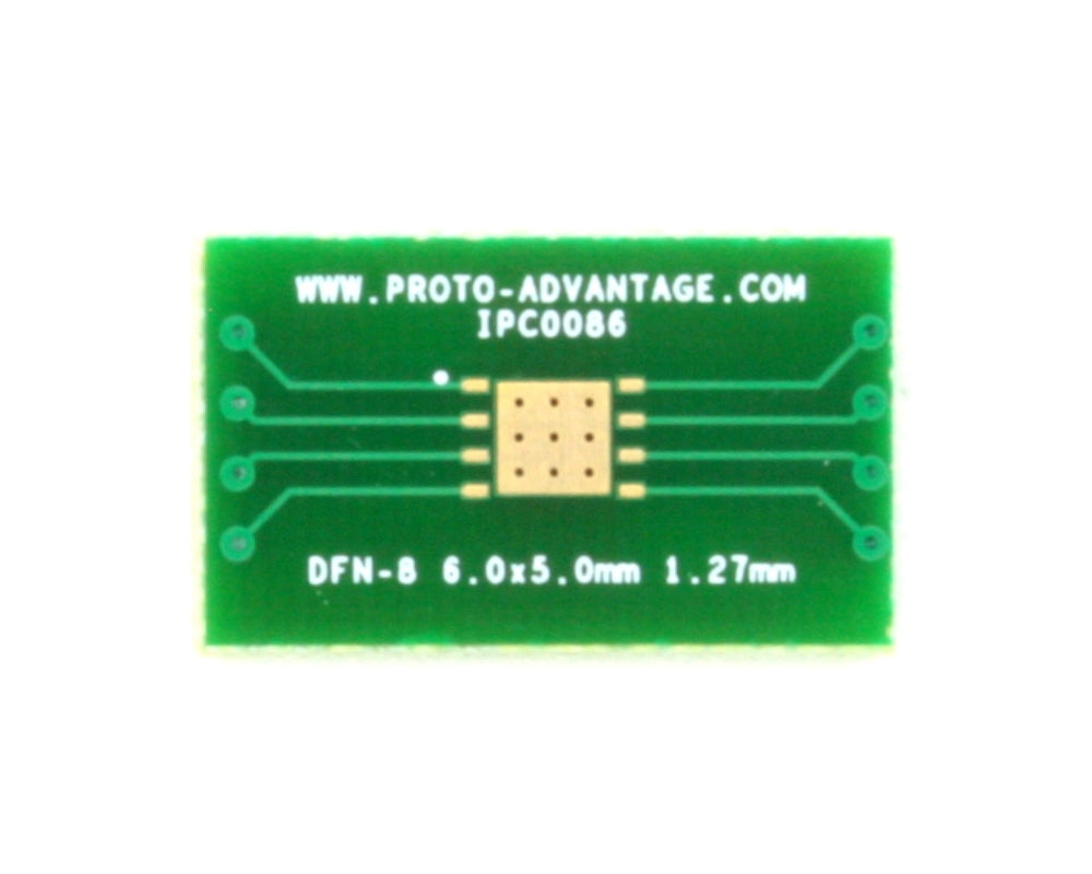 DFN-8 to DIP-12 SMT Adapter (1.27 mm pitch, 6.0 x 5.0 mm body)