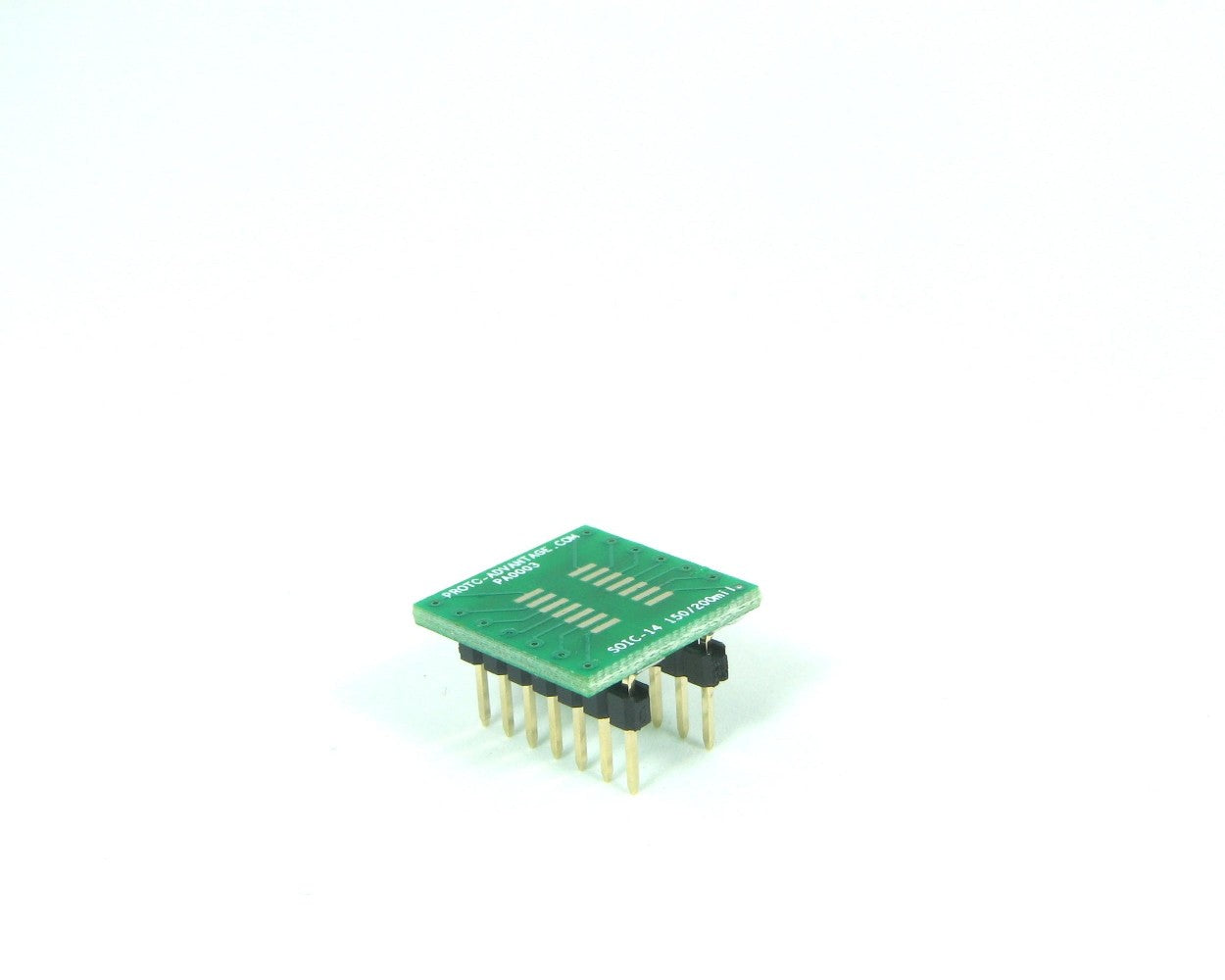 SOIC-14 to DIP-14 SMT Adapter (1.27 mm pitch, 150/200 mil body)