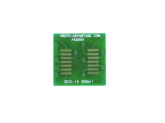 SOIC-14 to DIP-14 SMT Adapter (1.27 mm pitch, 300 mil body)