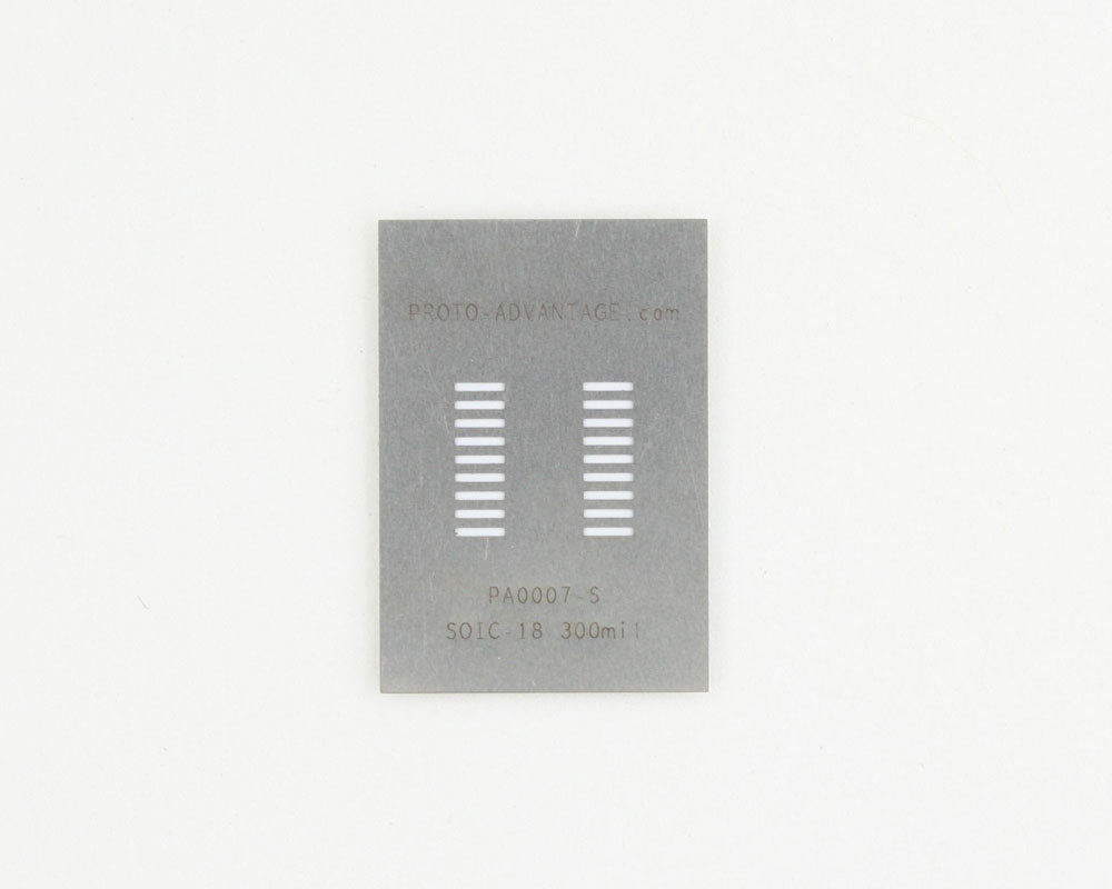 SOIC-18 (1.27 mm pitch) Stainless Steel Stencil