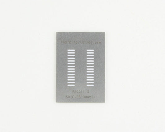 SOIC-28 (1.27 mm pitch, 300 mil body) Stainless Steel Stencil