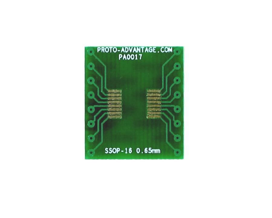 SSOP-16 to DIP-16 SMT Adapter (0.65 mm pitch)