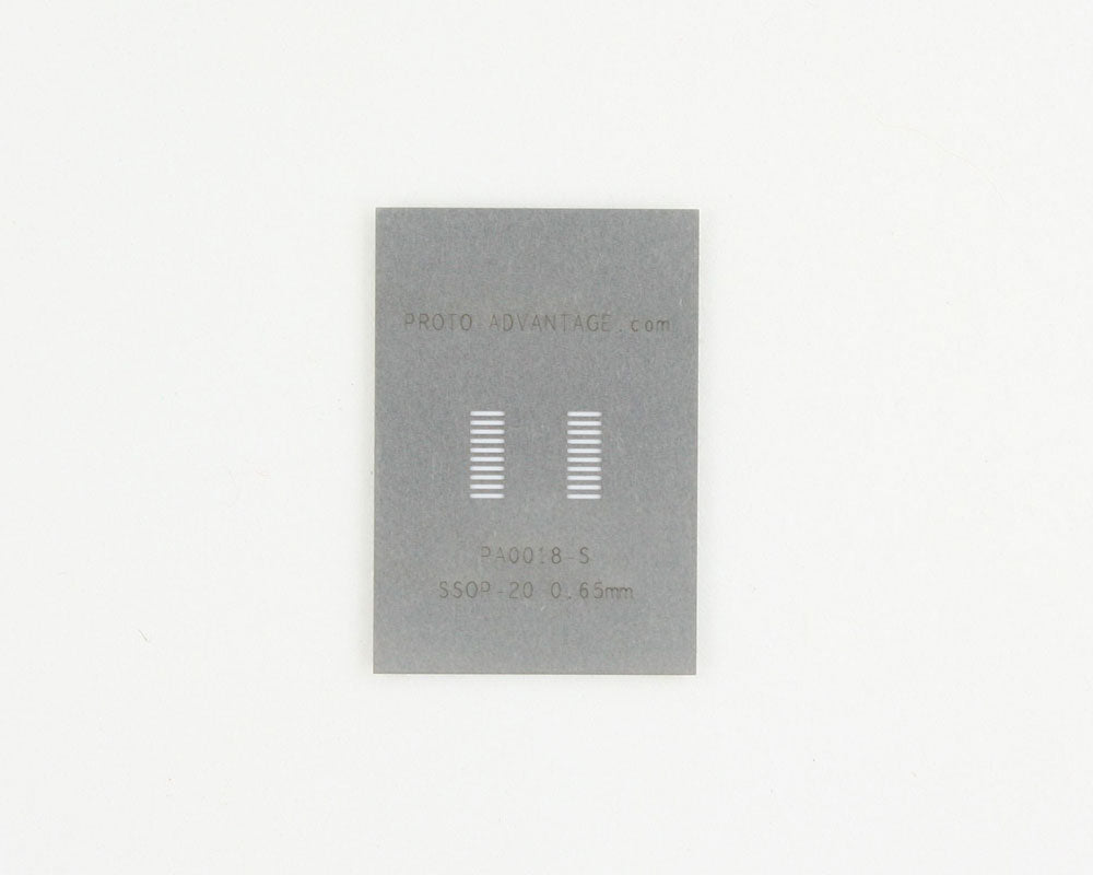 SSOP-20 (0.65 mm pitch) Stainless Steel Stencil