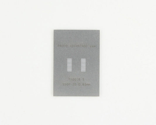 SSOP-20 (0.65 mm pitch) Stainless Steel Stencil