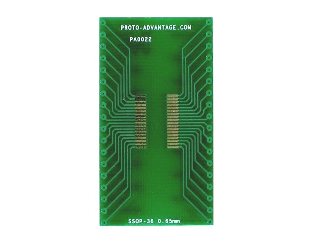 SSOP-36 to DIP-36 SMT Adapter (0.65 mm pitch)
