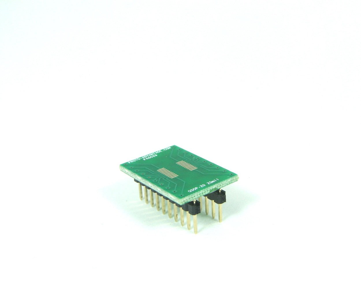QSOP-20 to DIP-20 SMT Adapter (0.635 mm / 25 mil pitch)