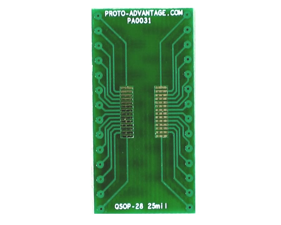 QSOP-28 to DIP-28 SMT Adapter (0.635 mm / 25 mil pitch)
