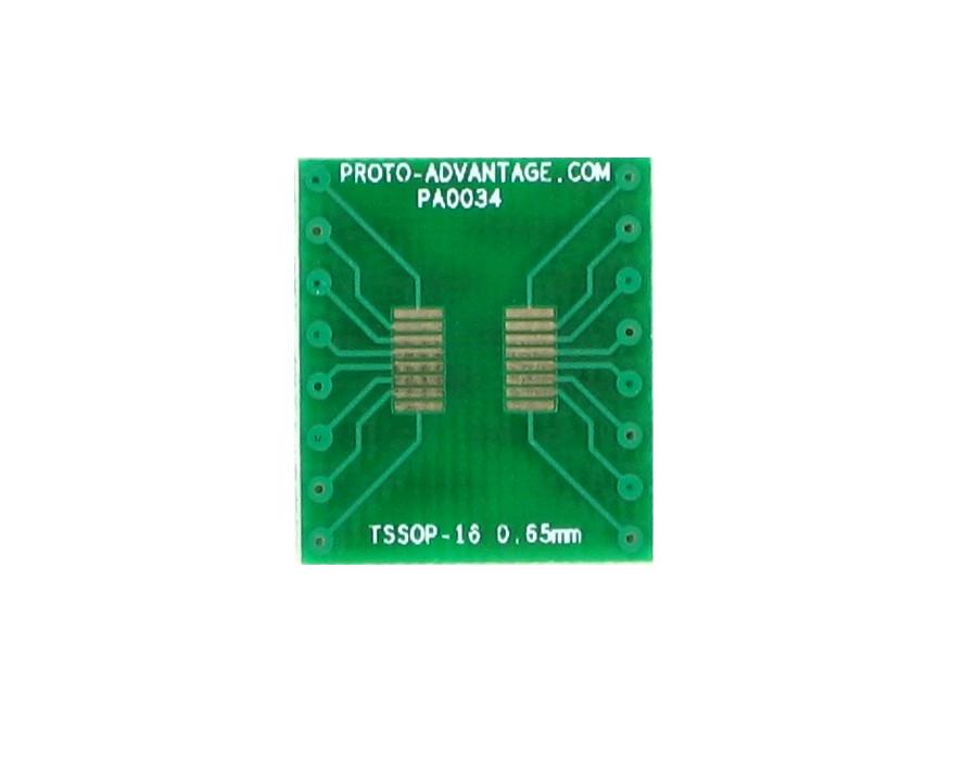 TSSOP-16 to DIP-16 SMT Adapter (0.65 mm pitch)