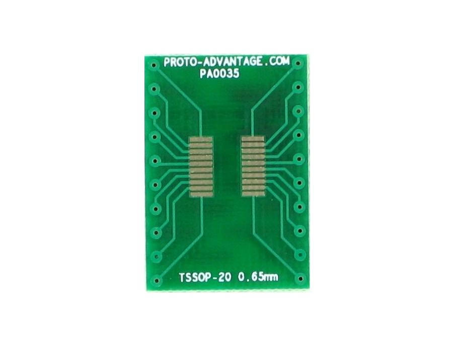 TSSOP-20 to DIP-20 SMT Adapter (0.65 mm pitch)