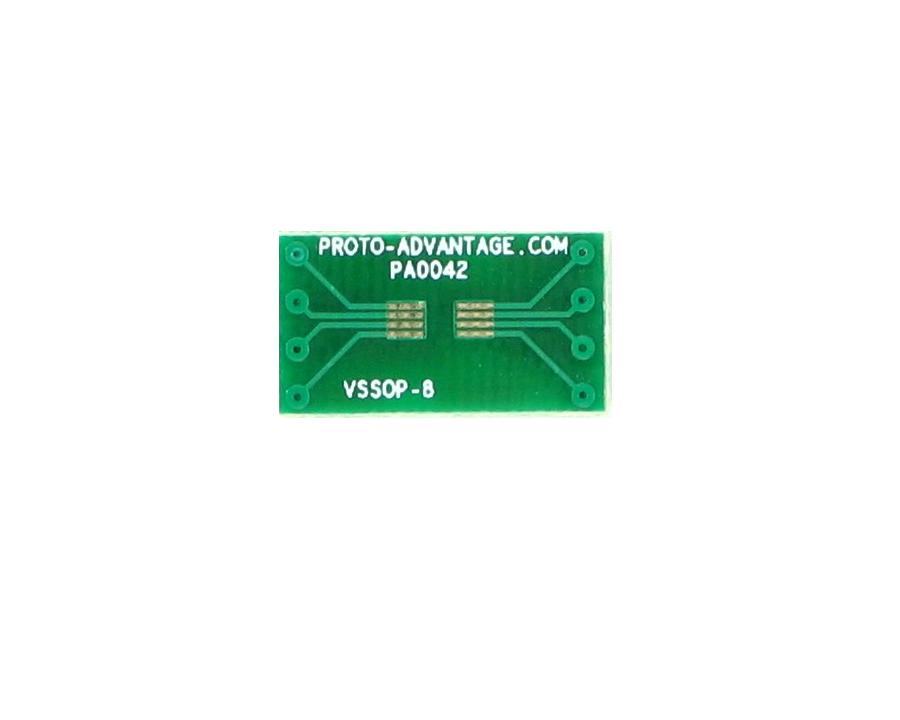 VSSOP-8 to DIP-8 SMT Adapter (0.5 mm pitch)