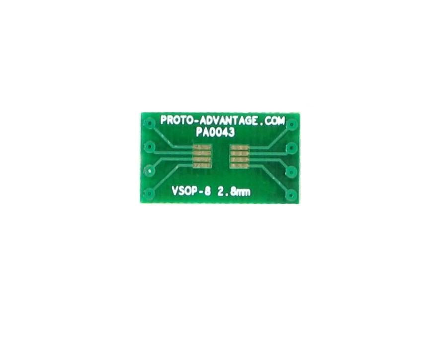VSOP-8 to DIP-8 SMT Adapter (0.65 mm pitch, 2.8 mm body)