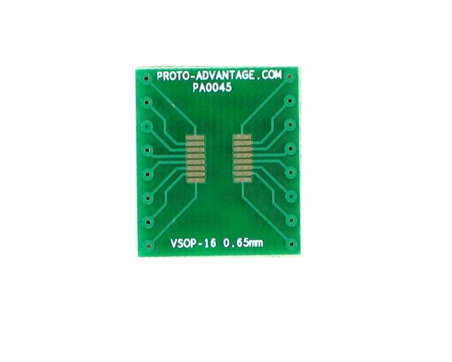 VSOP-16 to DIP-16 SMT Adapter (0.65 mm pitch, 4.4 mm body)