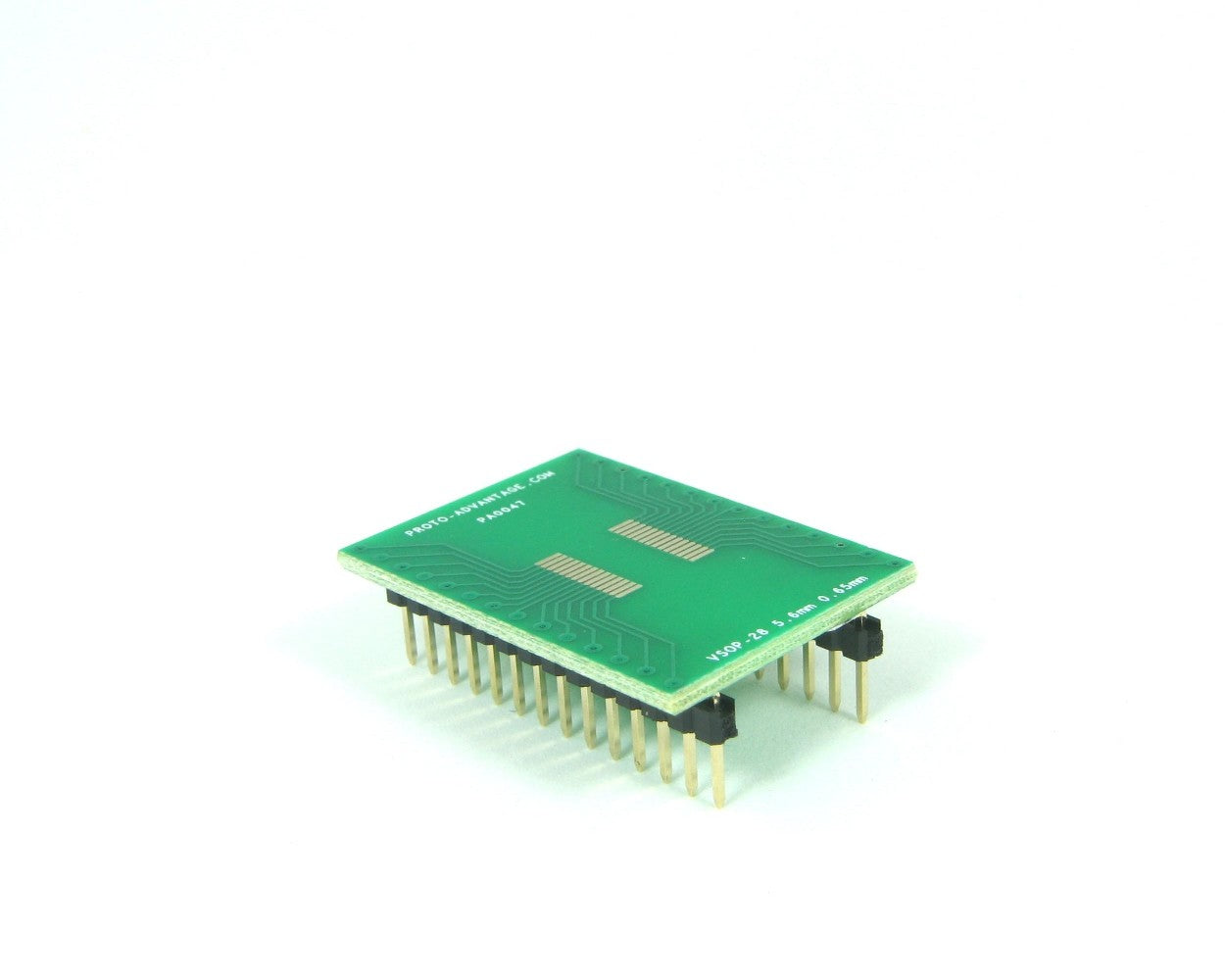 VSOP-28 to DIP-28 SMT Adapter (0.65 mm pitch, 5.6 mm body)