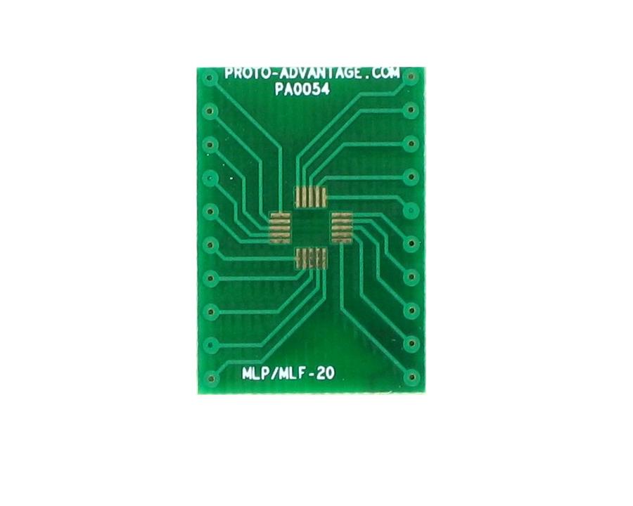 MLP/MLF-20 to DIP-20 SMT Adapter (0.5 mm pitch, 4 x 4 mm body)