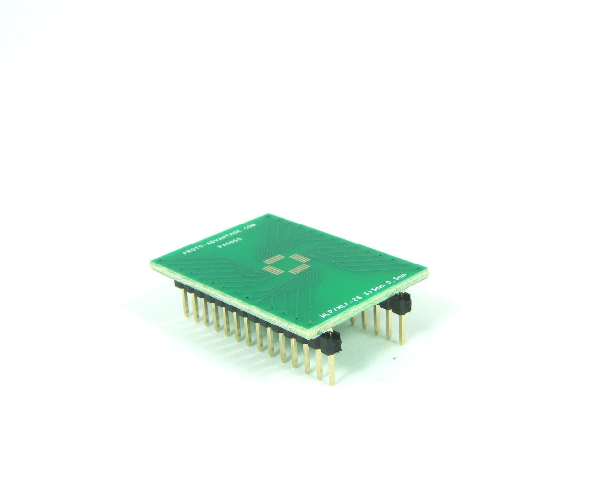 MLP/MLF-28 to DIP-28 SMT Adapter (0.5 mm pitch, 5 x 5 mm body)
