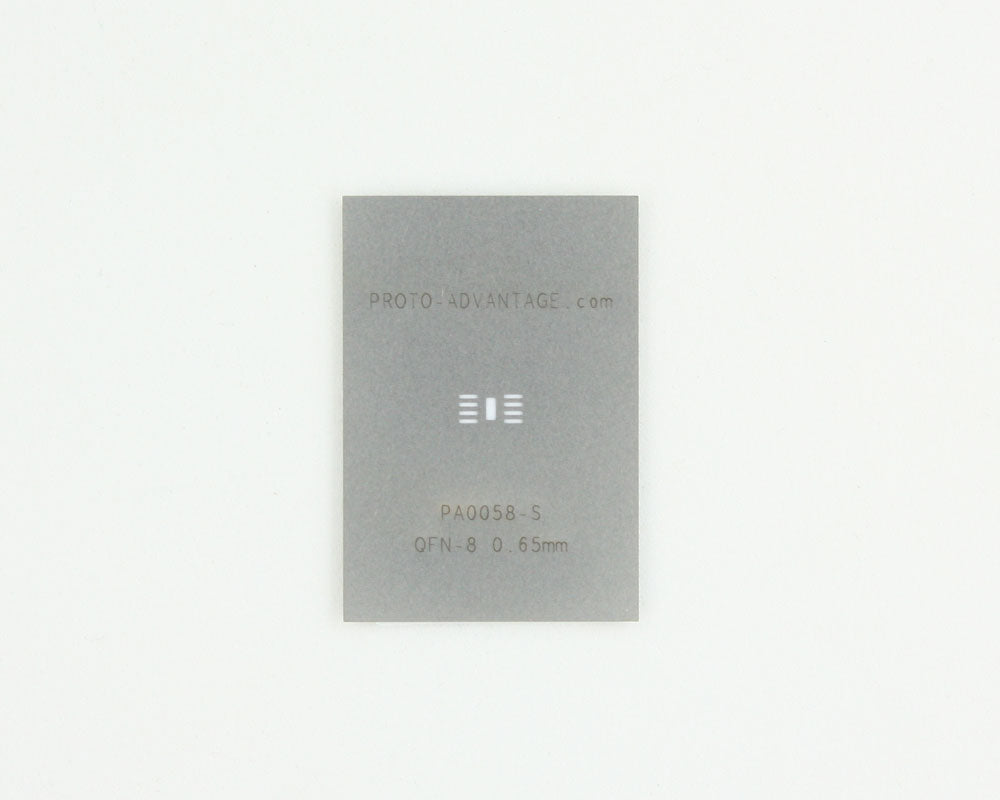 QFN-8 (0.65 mm pitch, 3 x 3 mm body) Stainless Steel Stencil