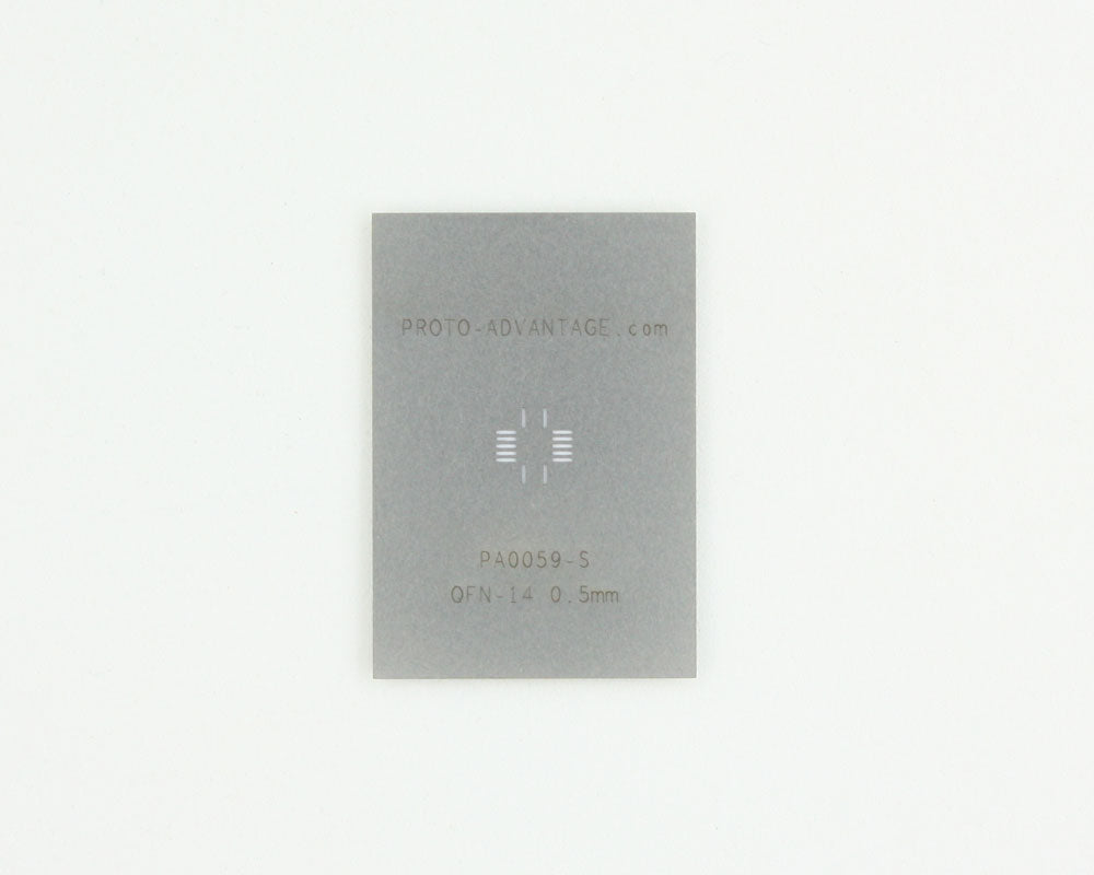 QFN-14 (0.5 mm pitch, 3.5 x 3.5 mm body) Stainless Steel Stencil