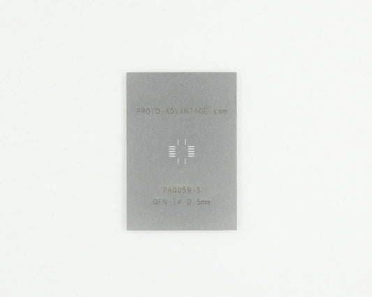 QFN-14 (0.5 mm pitch, 3.5 x 3.5 mm body) Stainless Steel Stencil