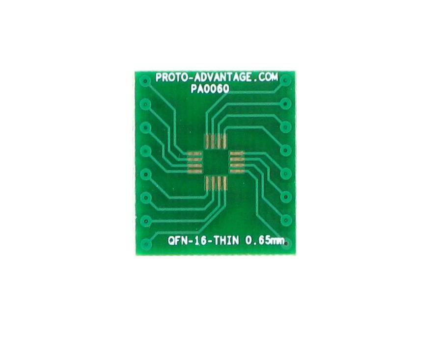 QFN-16-THIN to DIP-16 SMT Adapter (0.65 mm pitch, 4 x 4 mm body)