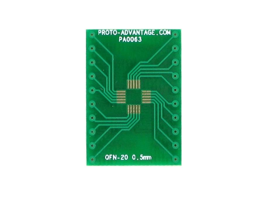 QFN-20 to DIP-20 SMT Adapter (0.5 mm pitch, 4 x 4 mm body)