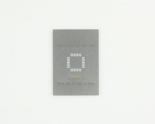 QFN-28 (0.8 mm pitch, 7 x 7 mm body) Stainless Steel Stencil