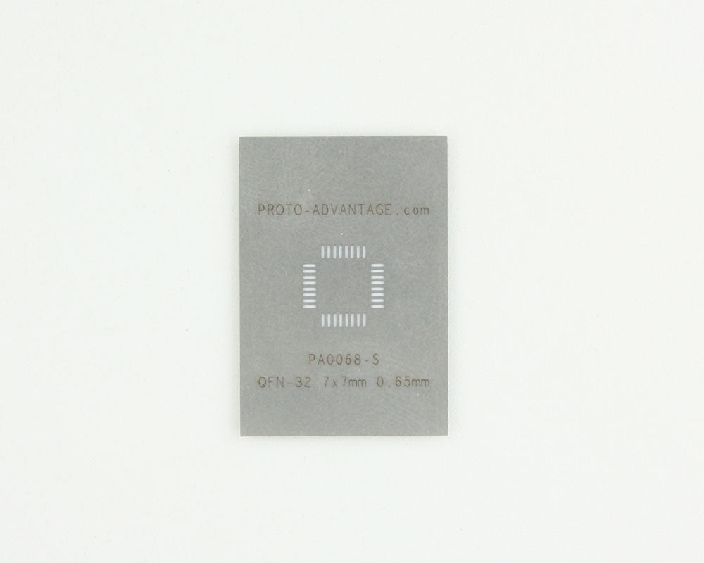 QFN-32 (0.65 mm pitch, 7 x 7 mm body) Stainless Steel Stencil