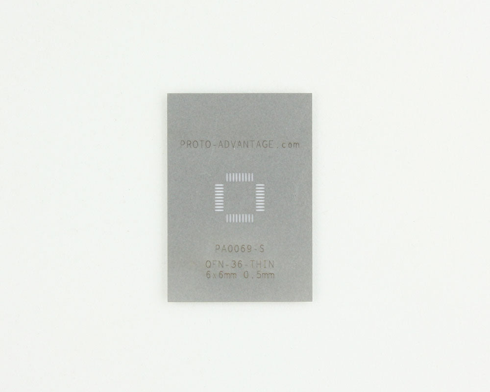 QFN-36-THIN (0.5 mm pitch, 6 x 6 mm body) Steel Stencil