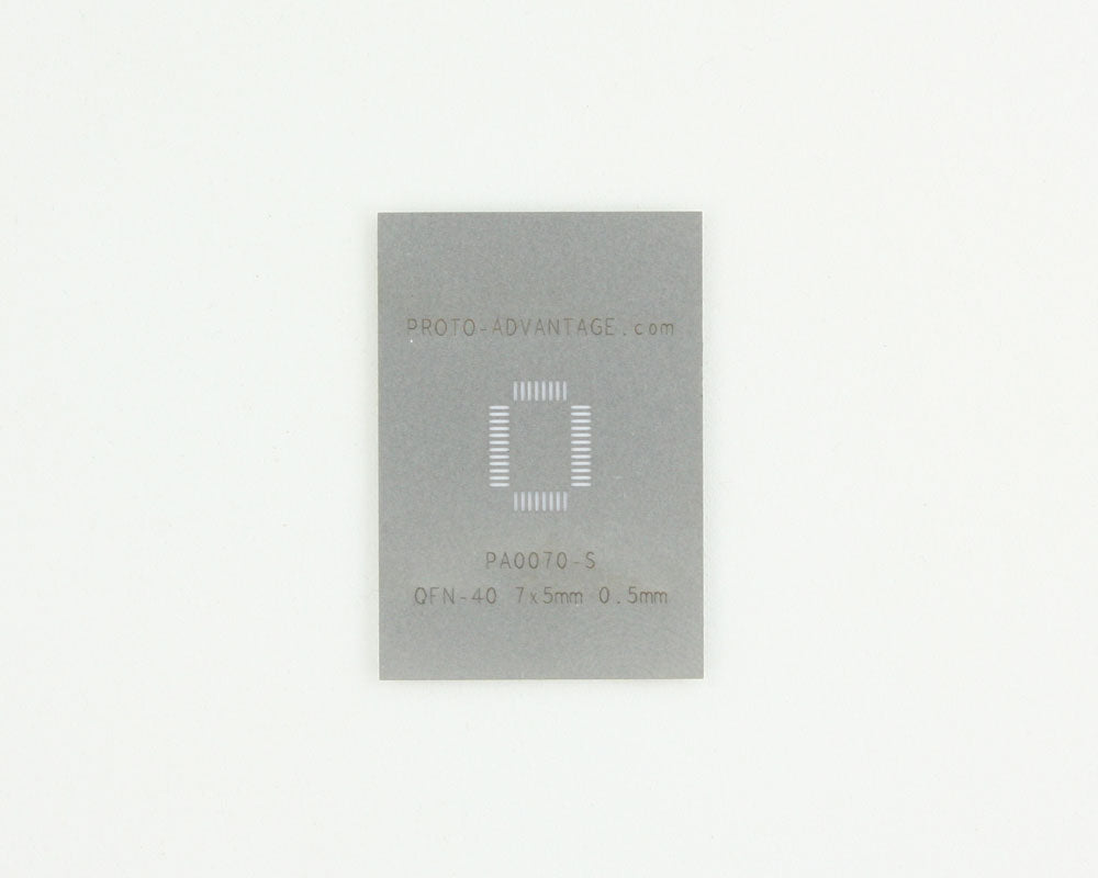QFN-40 (0.5 mm pitch, 7 x 5 mm body) Stainless Steel Stencil