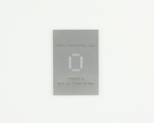 QFN-40 (0.5 mm pitch, 7 x 5 mm body) Stainless Steel Stencil