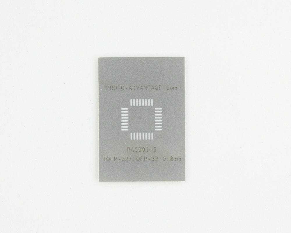 TQFP-32 (0.8 mm pitch, 7 x 7 mm body) Stainless Steel Stencil