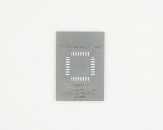 TQFP-44 (0.8 mm pitch, 10 x 10 mm body) Stainless Steel Stencil