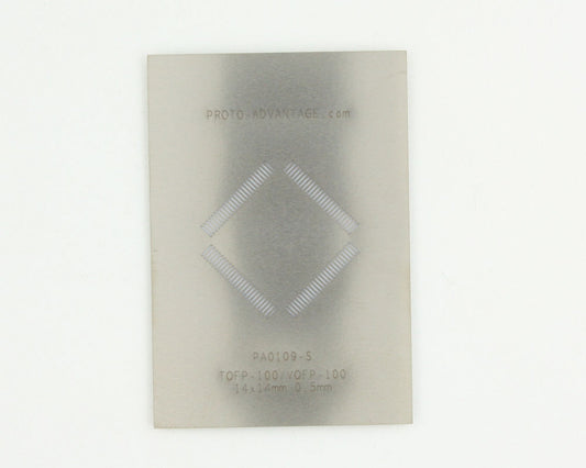 TQFP-100 (0.5 mm pitch, 14 x 14 mm body) Stainless Steel Stencil