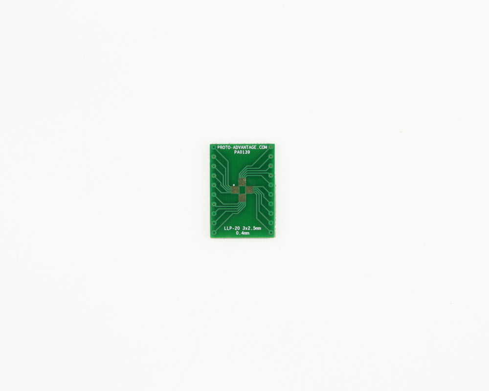 LLP-20 to DIP-20 SMT Adapter (0.4 mm pitch, 3 x 2.5 mm body)