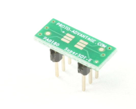 TSOT-6 to DIP-6 SMT Adapter (0.95 mm pitch, 1.65 x 2.97 mm body)