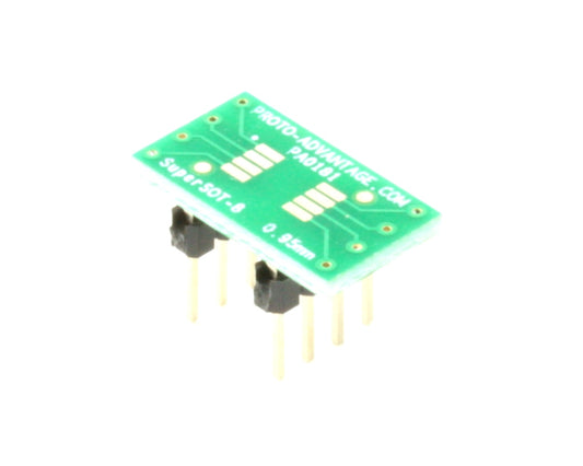 SuperSOT-8 to DIP-8 SMT Adapter (0.95 mm pitch, 4.0x3.3 mm body)