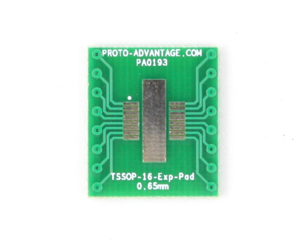 TSSOP-16-Exp-Pad to DIP-16 SMT Adapter (0.65 mm pitch)