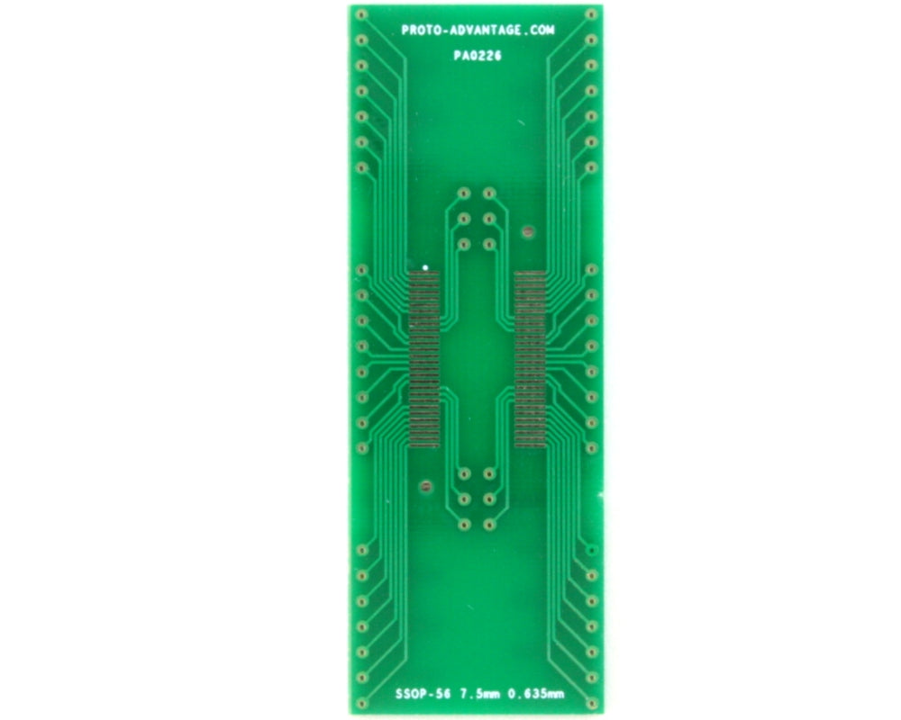 SSOP-56 to DIP-56 SMT Adapter (0.635 mm pitch, 7.5 mm body)