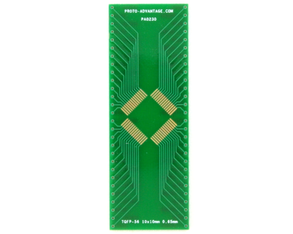 TQFP-56 to DIP-56 SMT Adapter (0.65 mm pitch, 10 x 10 mm body)