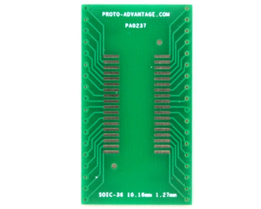 SOIC-36 to DIP-36 SMT Adapter (1.27 mm pitch, 10.16 mm body)