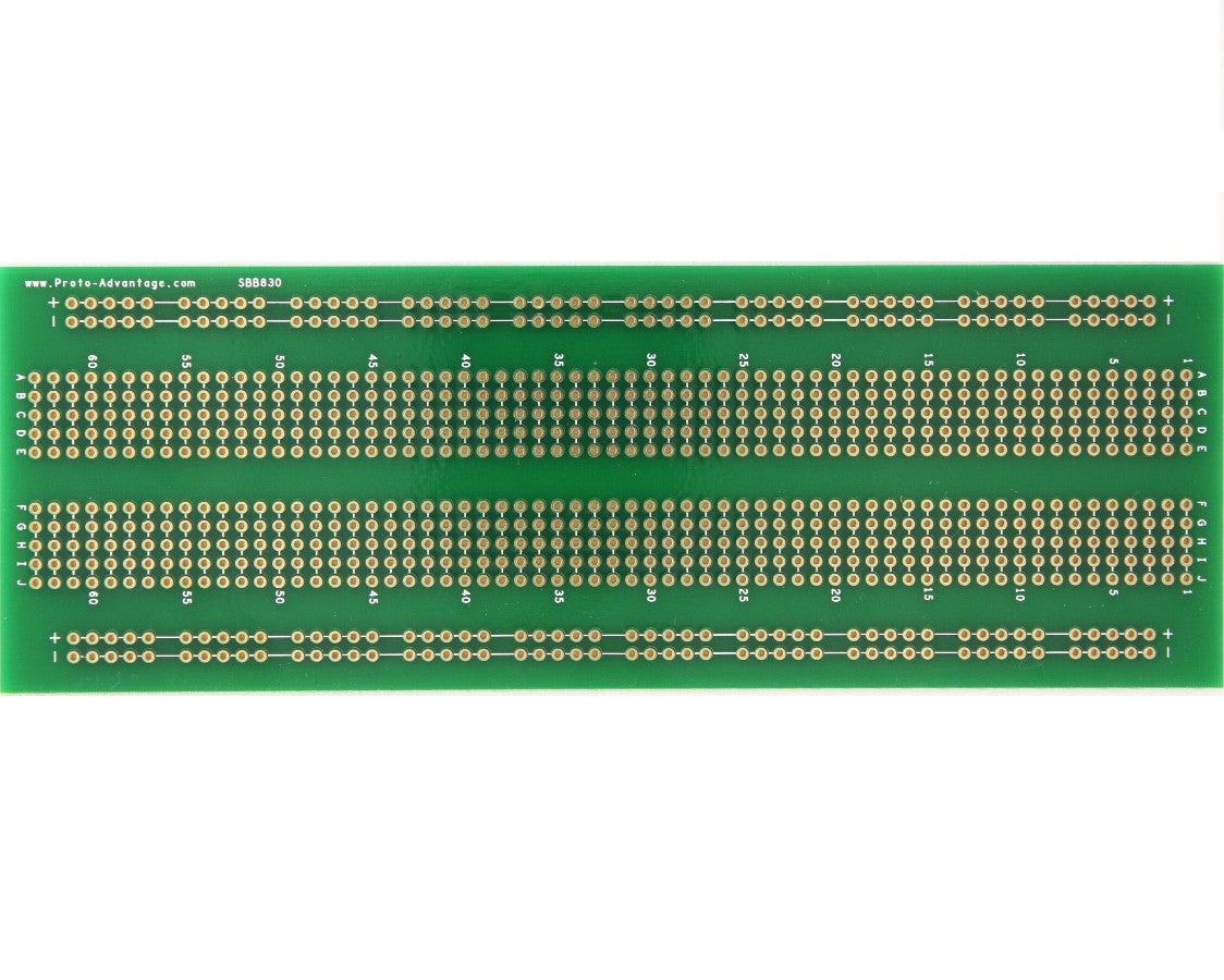 830 pts solder-in breadboard (Exact Solderless Match)