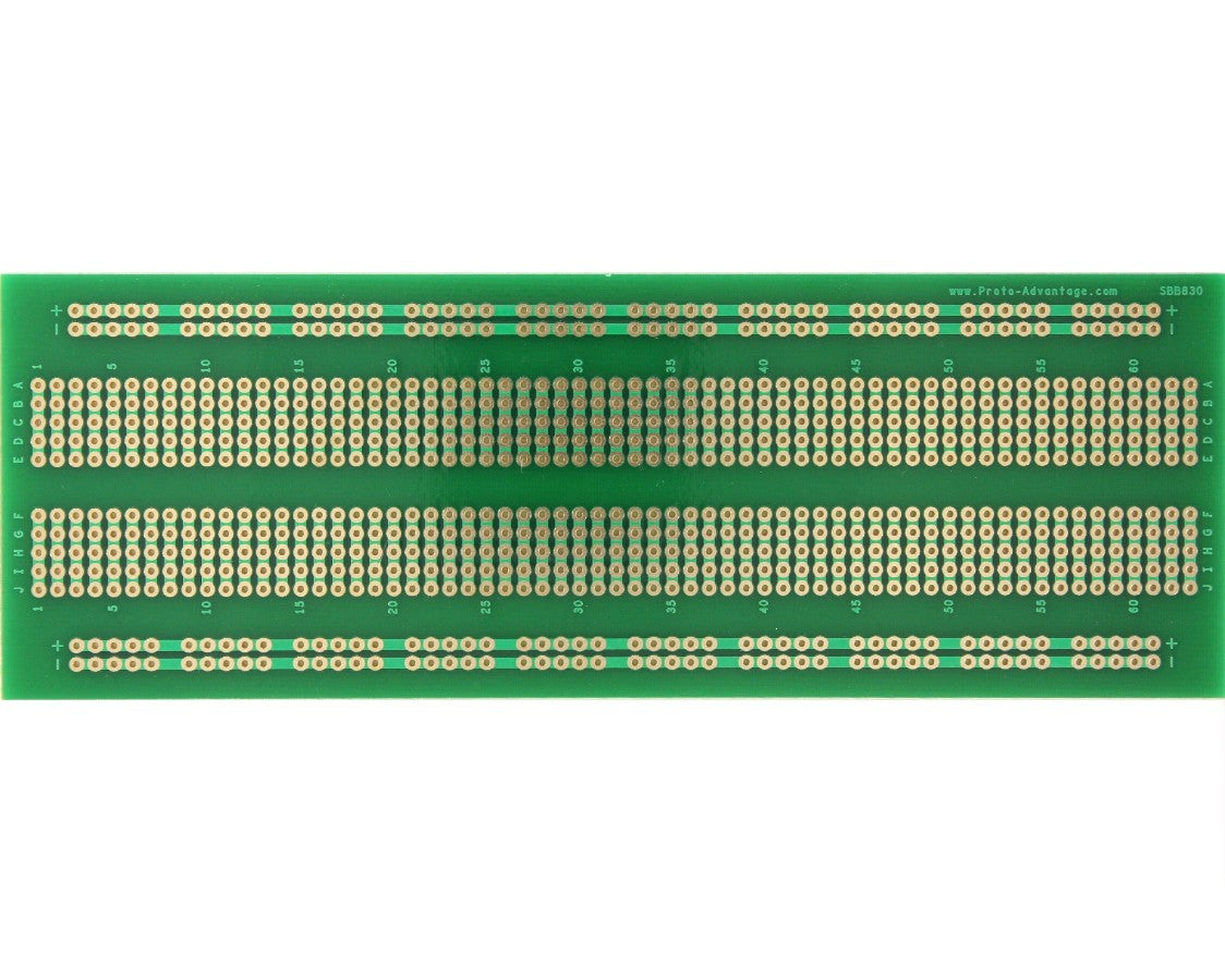 830 pts solder-in breadboard (Exact Solderless Match)